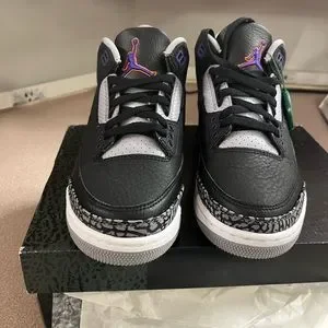 Shoes | Jordan 3 Retro Black Court Purple Size 5 In Boys  display picture 1